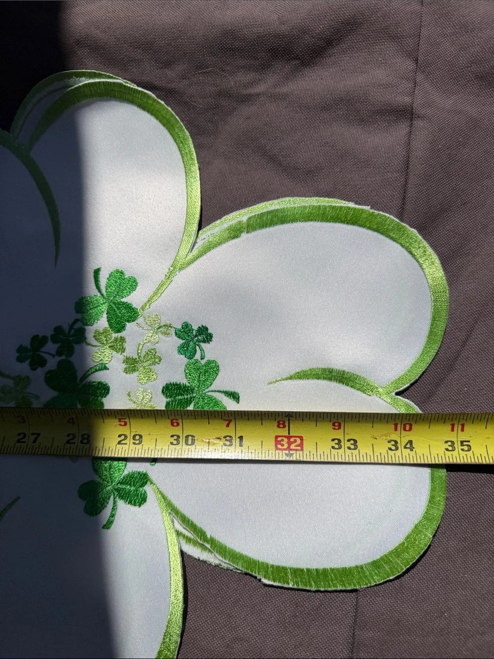 Dubarry of Ireland White and Green Floral Table Runner